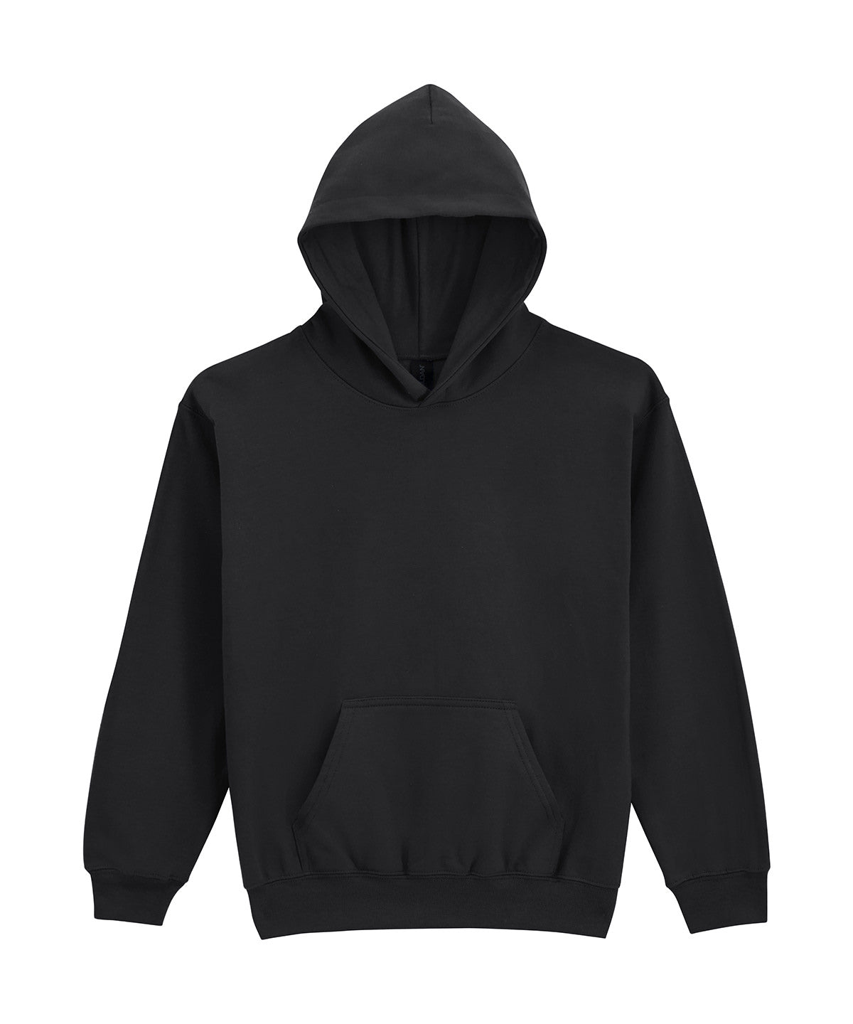 Gildan Softstyle midweight fleece youth hoodie in Black, front view