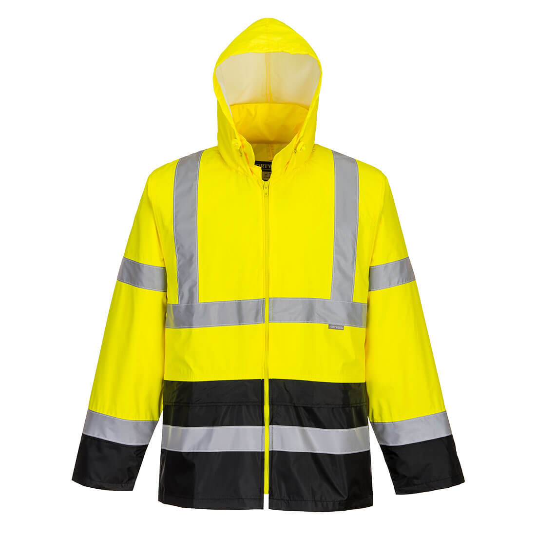 Portwest Hi-Vis Contrast Classic Rain Jacket in Yellow/Black, image 2