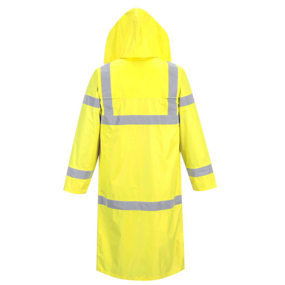 Portwest H445 Hi-Vis Rain Coat 122cm in Yellow, back view