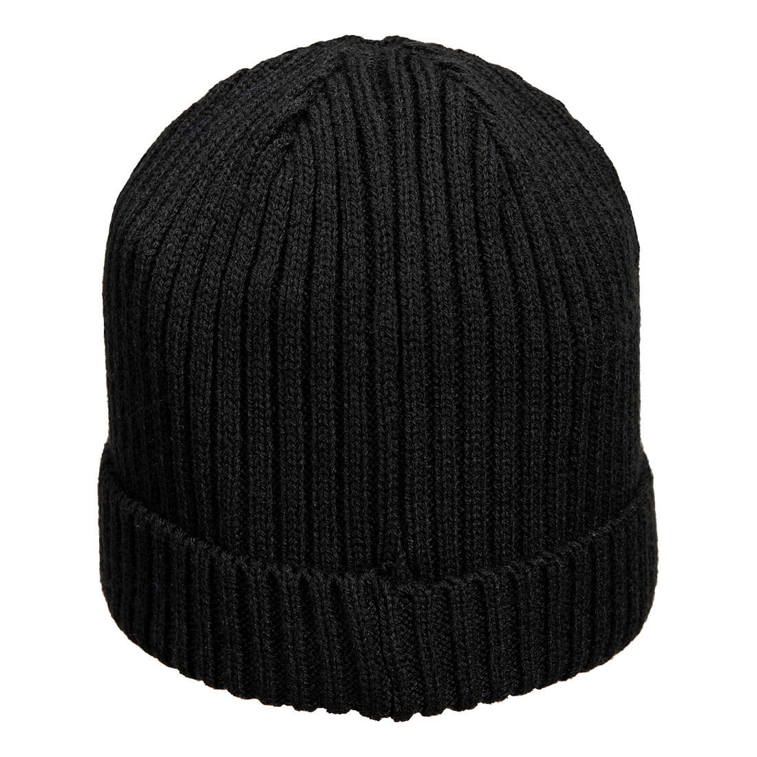 Portwest HA24 Beanie Hat with Peak in Black, back view