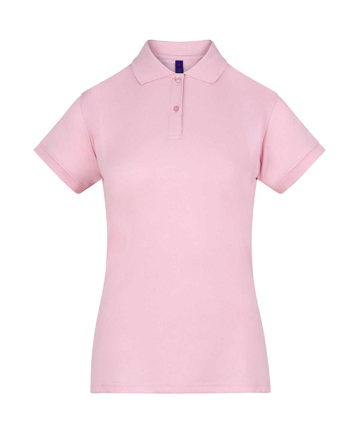 Henbury Women's Coolplus polo shirt in Baby Pink, front view