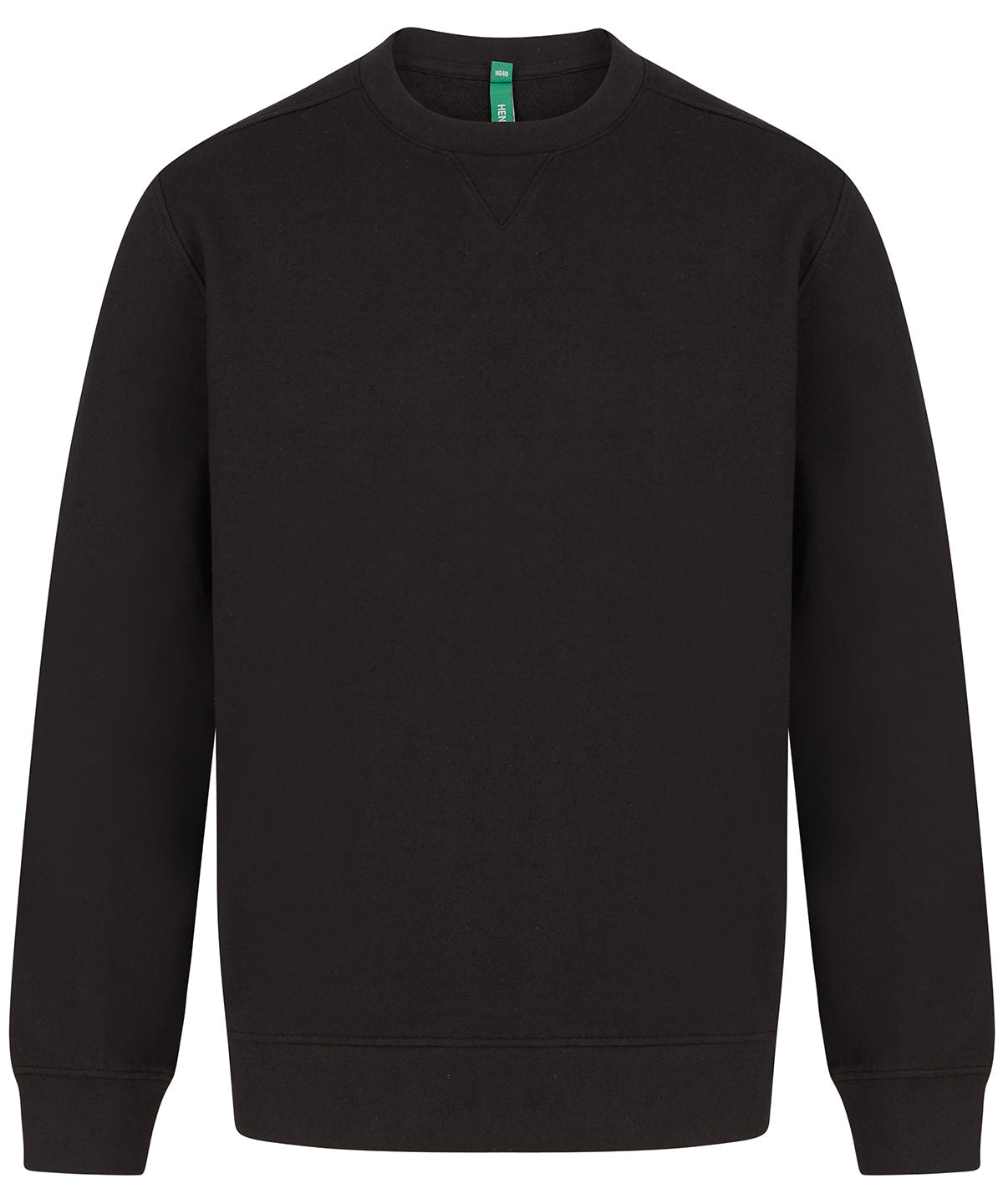 Henbury Unisex sustainable sweatshirt in Black, front view