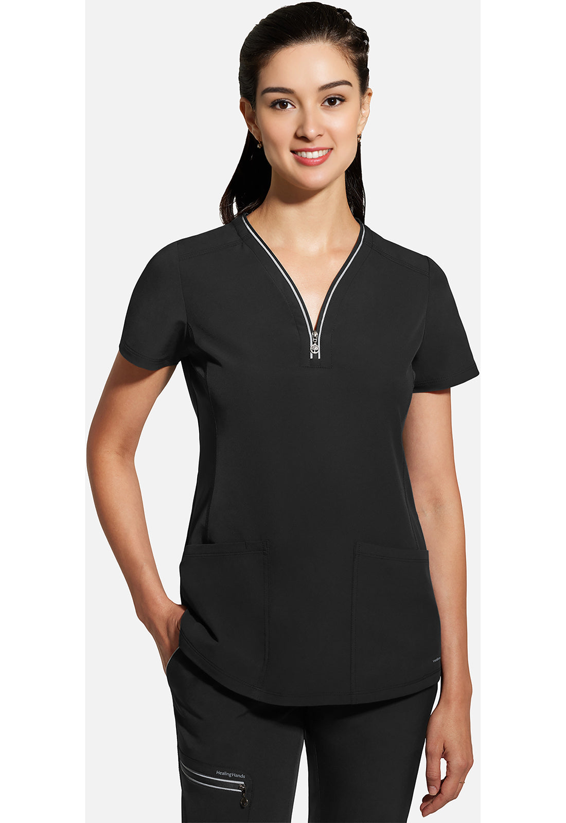 Healing Hands HHE2274 Sonia Top - BLACK (front)