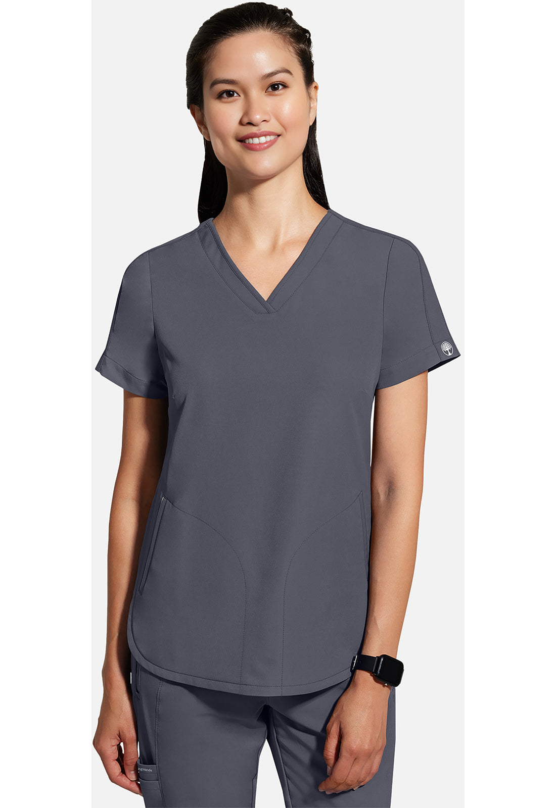 Healing Hands HHE2285 Skyler Top - Pewter (front)