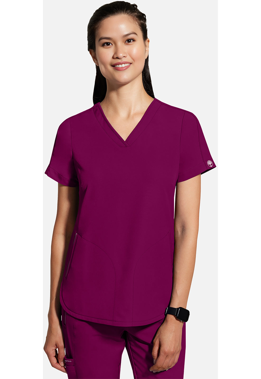 Healing Hands HHE2285 Skyler Top - Wine (front)