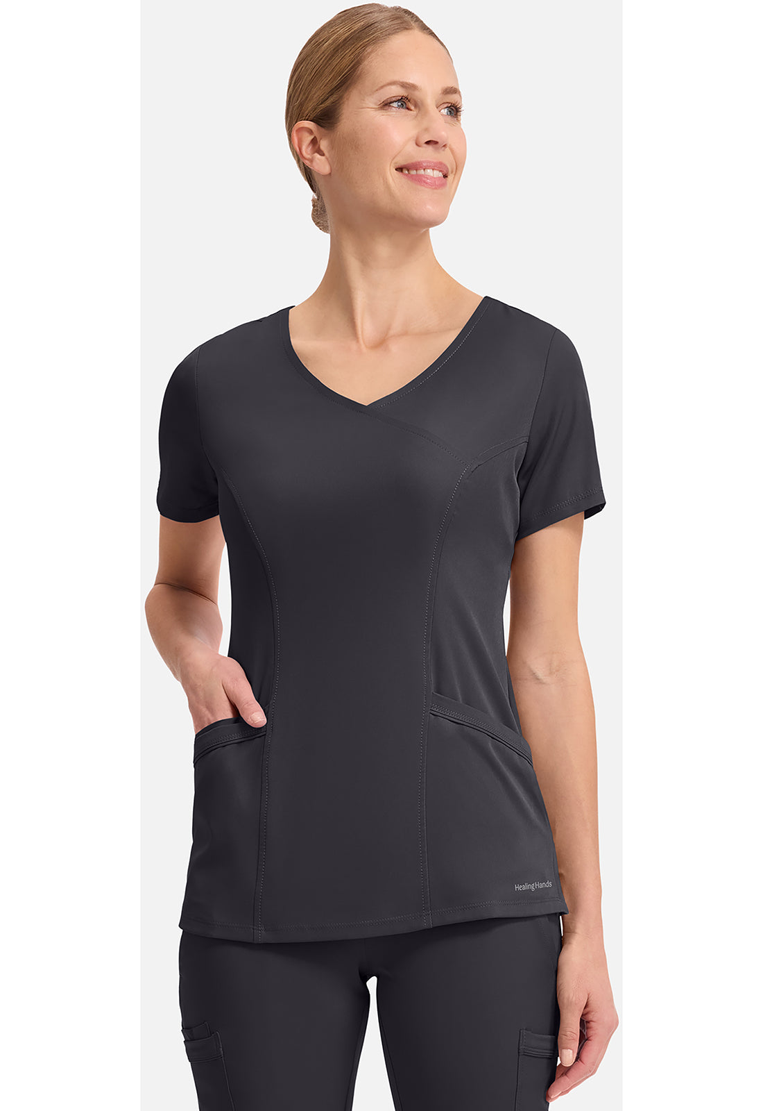 Healing Hands HHE2525 Madison Top - Pewter (front)
