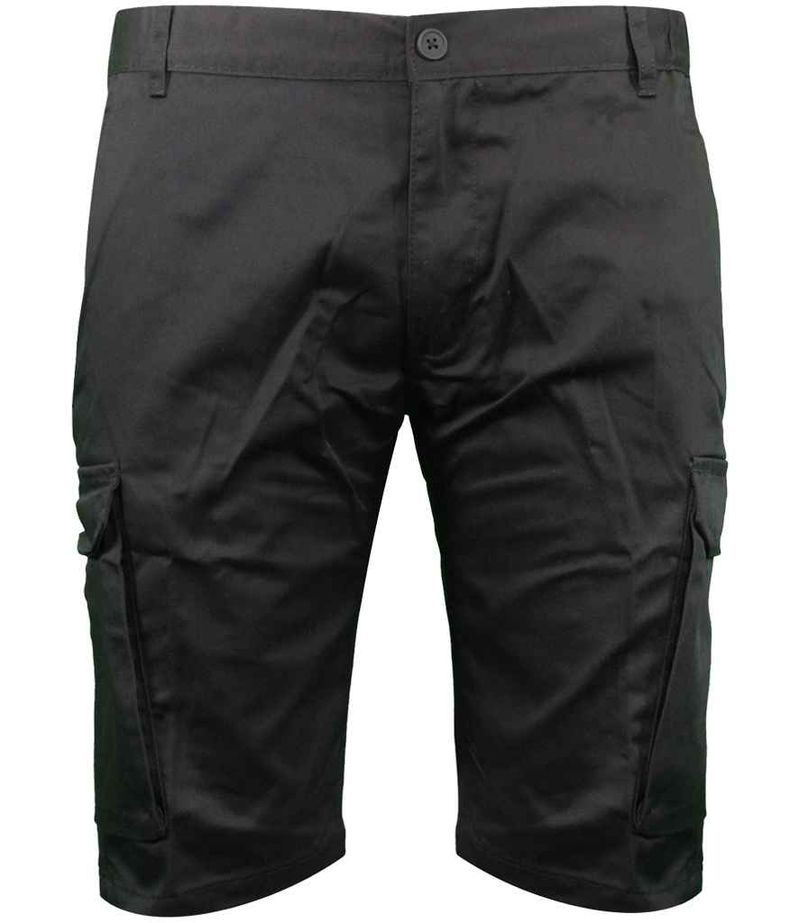 Warrior Cargo Shorts in Black, front view