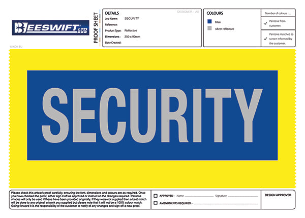 Beeswift Heat Seal Security Badge Large, main product image