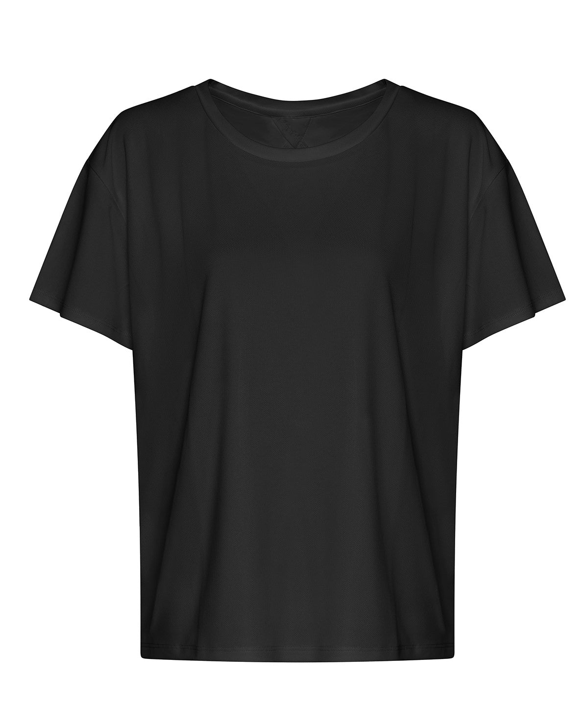 AWDis Just Cool Women’s open back T in Jet Black, front view