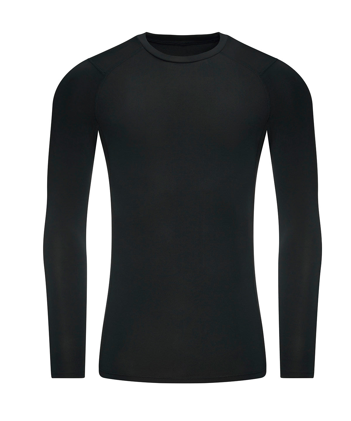 AWDis Just Cool Active recycled baselayer in Jet Black, front view
