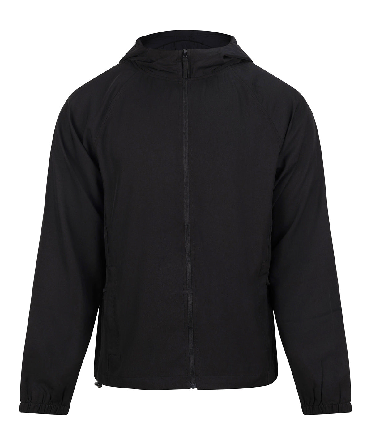 AWDis Just Cool Active track jacket in Jet Black, front view