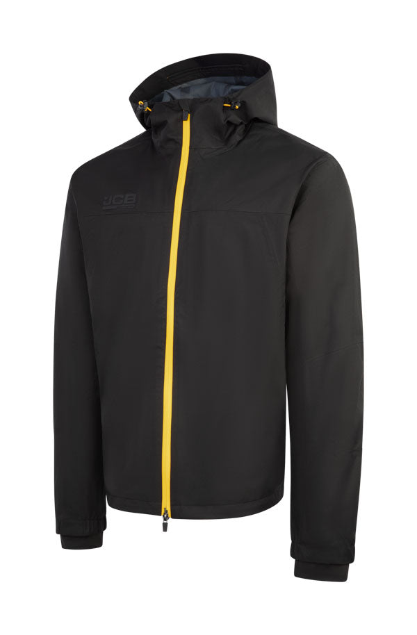 JCB JCB002 Workwear Unisex Waterproof Jacket Black front view