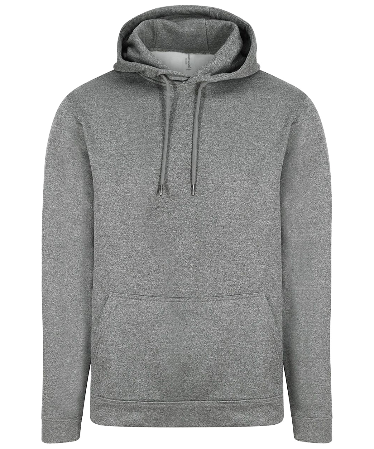 AWDis Just Hoods Sports polyester hoodie in Grey Melange, front view