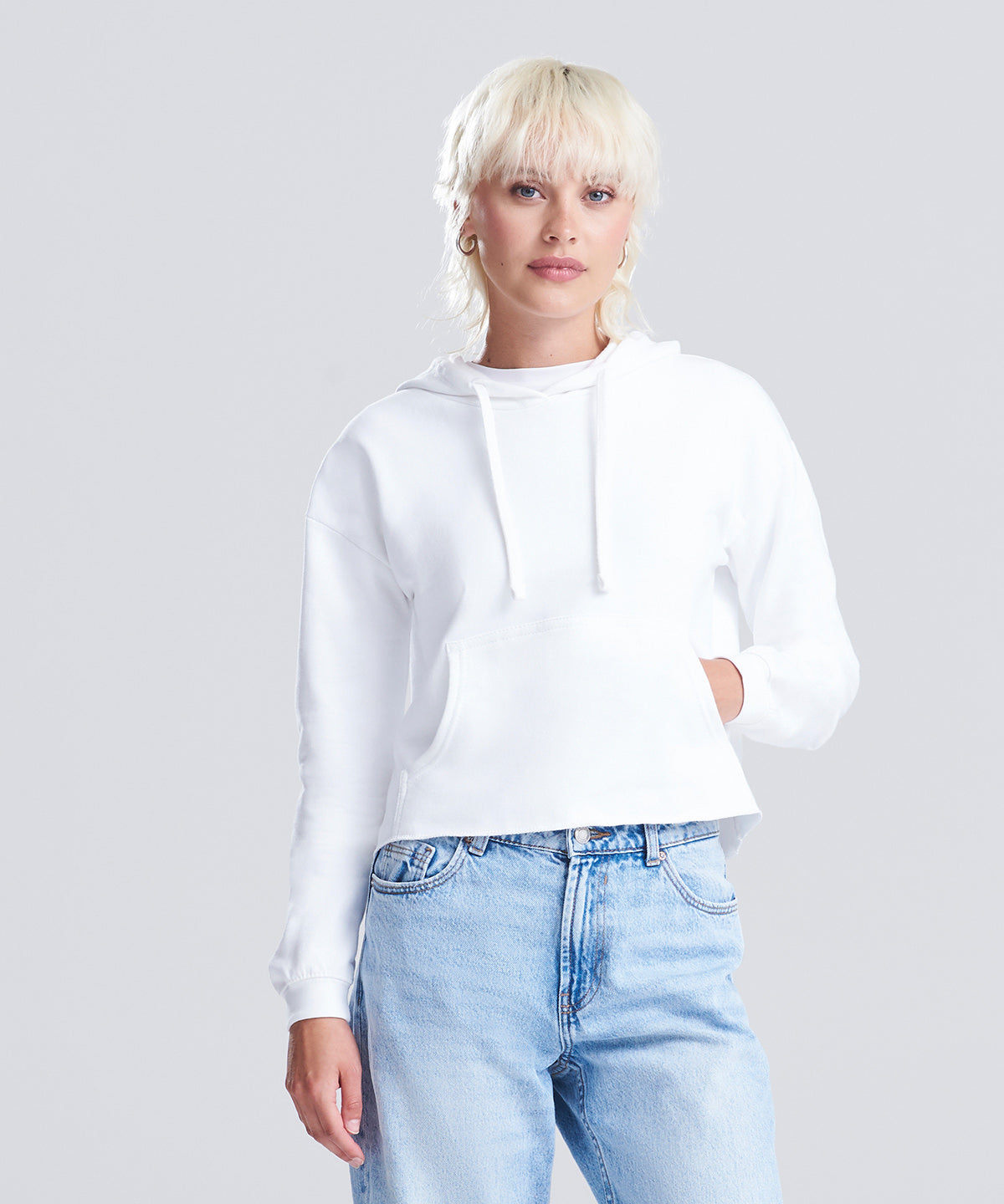 AWDis Just Hoods Women's cropped hoodie, lifestyle photo