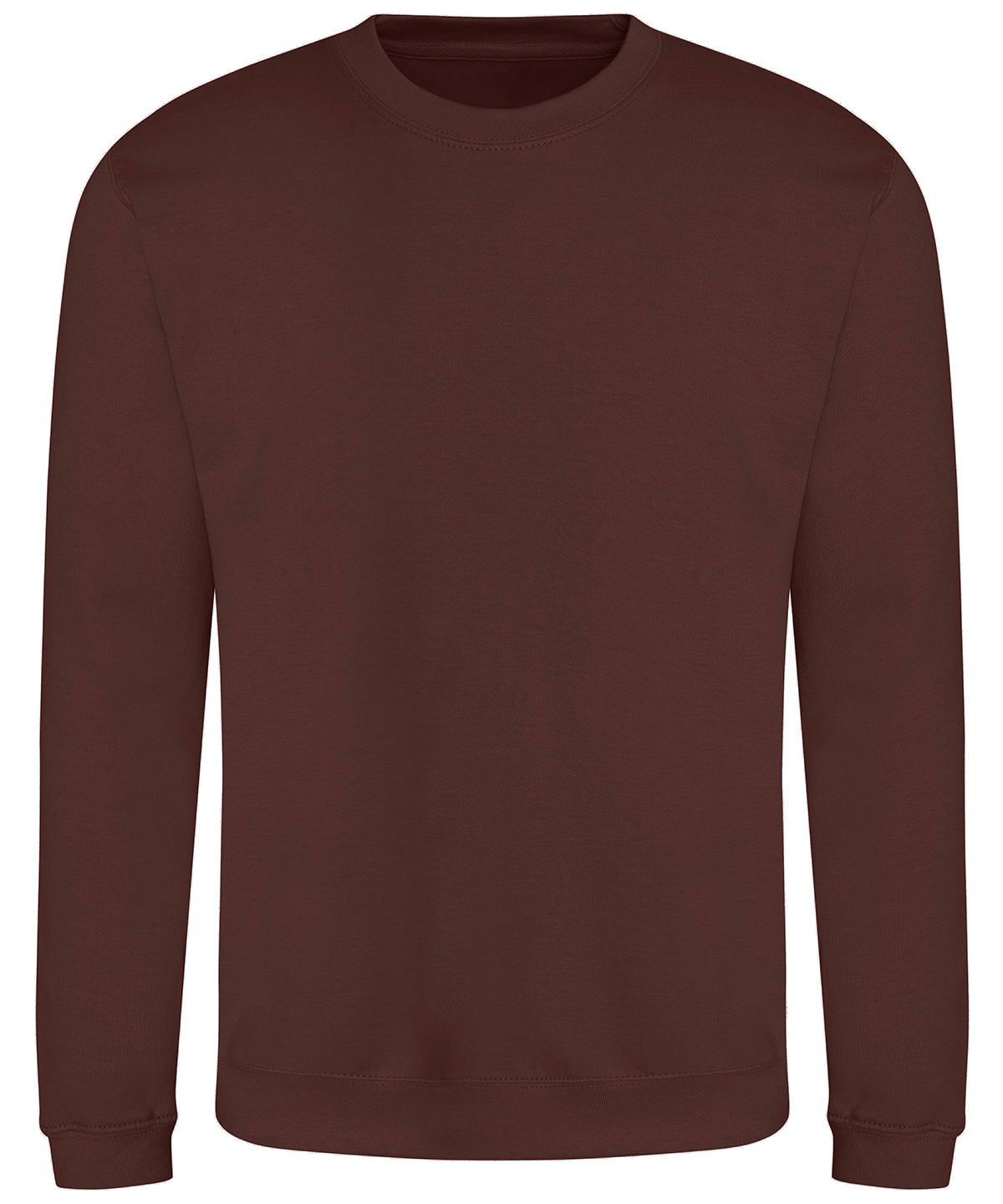 AWDis Just Hoods AWDis sweatshirt in Chocolate Fudge Brownie, front view