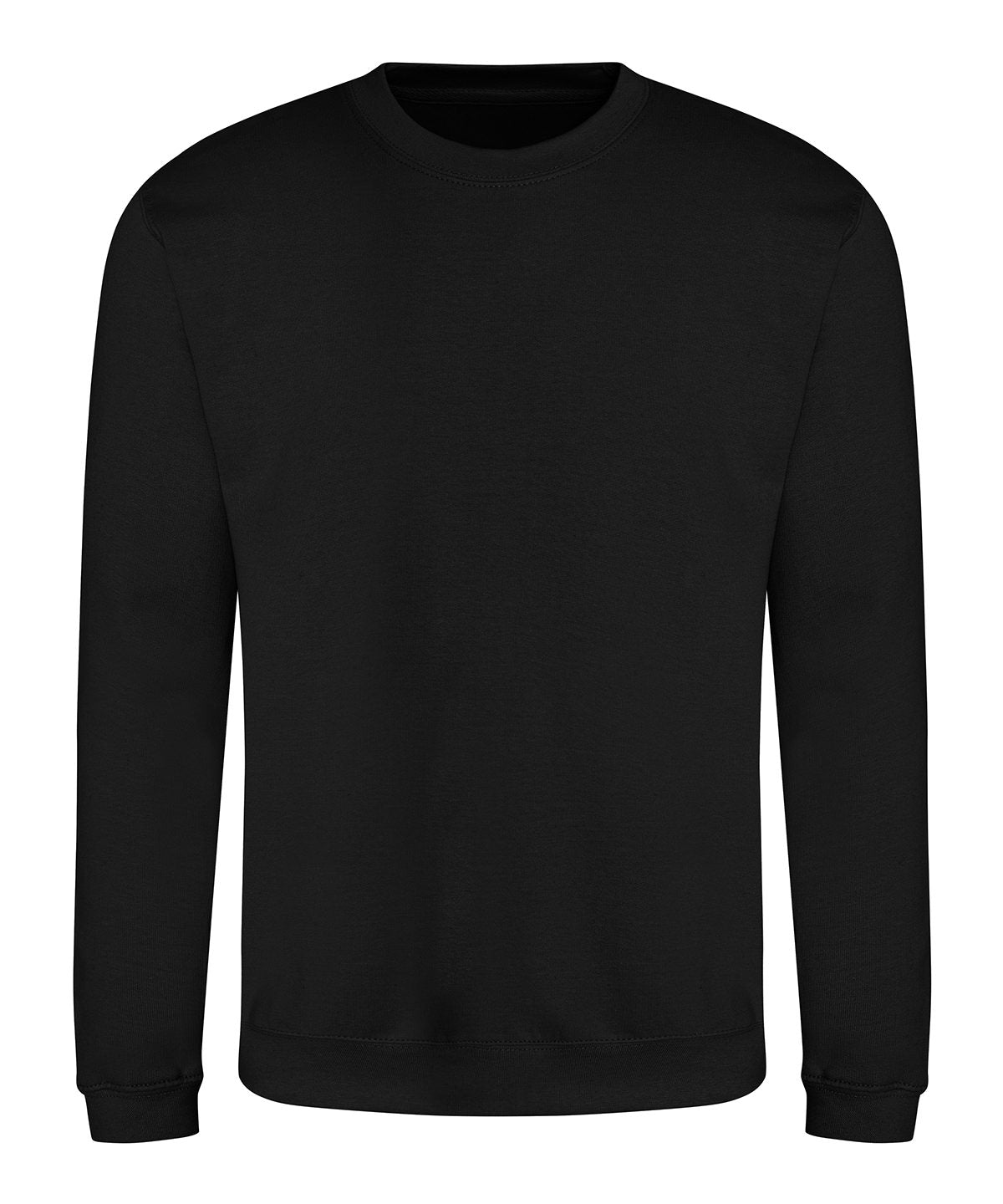 AWDis Just Hoods AWDis sweatshirt in Deep Black, front view