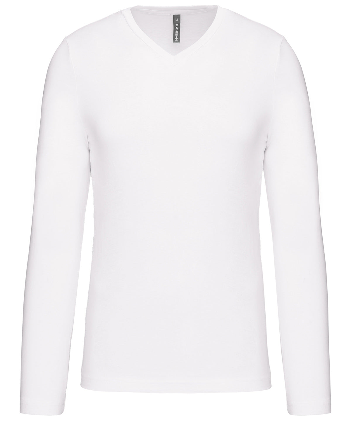 Kariban Men's long-sleeved V-neck T-shirt, lifestyle photo