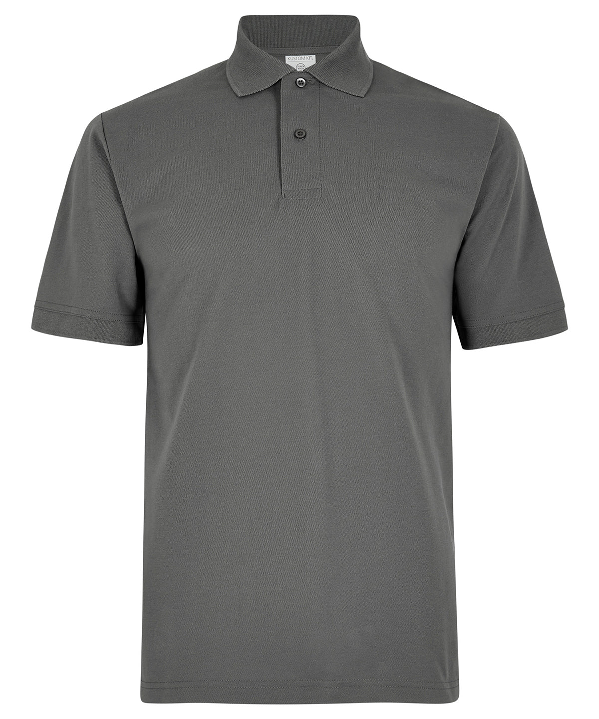 Kustom Kit Regular fit recycled Superwash 60°C polo in Graphite, front view