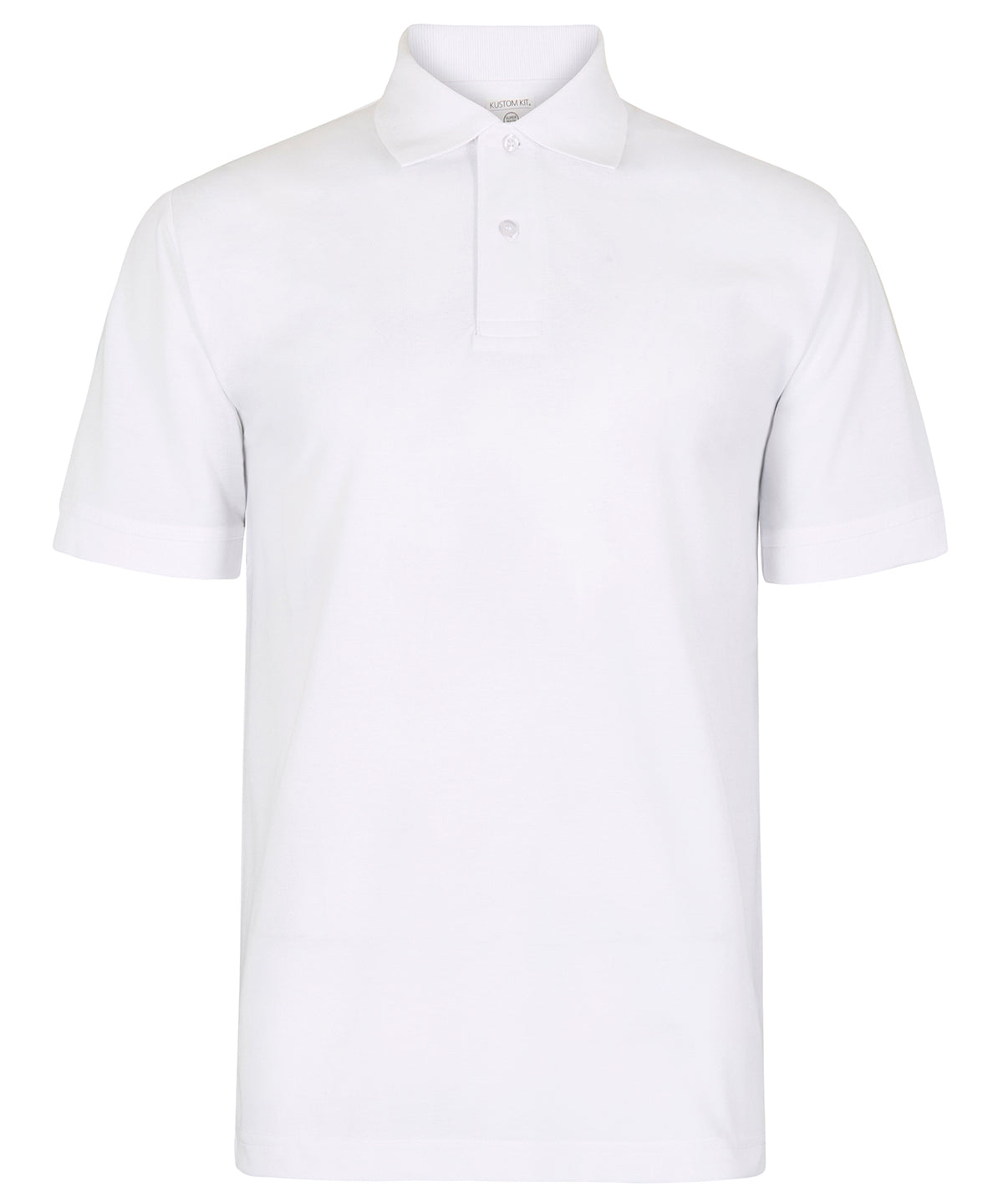 Kustom Kit Regular fit recycled Superwash 60°C polo in White, front view
