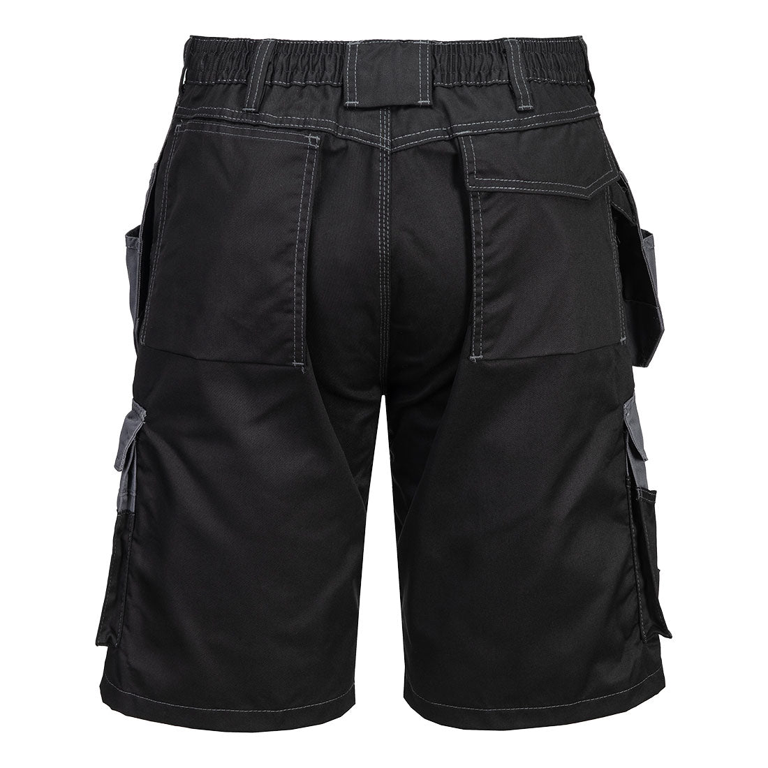 Portwest KS18 Granite Holster Shorts in Black/Zoom Grey, back view