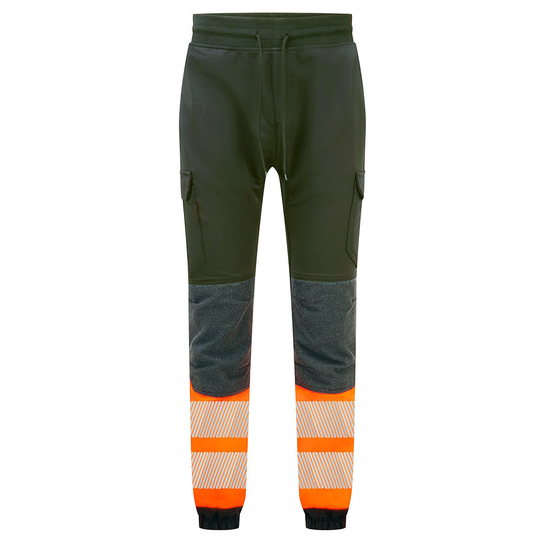 Portwest PW3 Hi-Vis Flexi Class 1 Joggers in Black/Orange, main product image