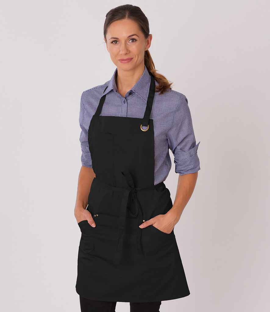 Le Chef Utility Bib Apron in Black