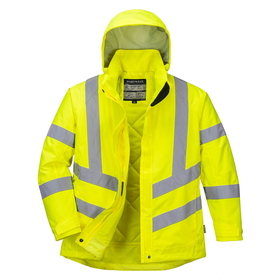 Portwest Hi-Vis Women's Winter Jacket in Yellow, image 2