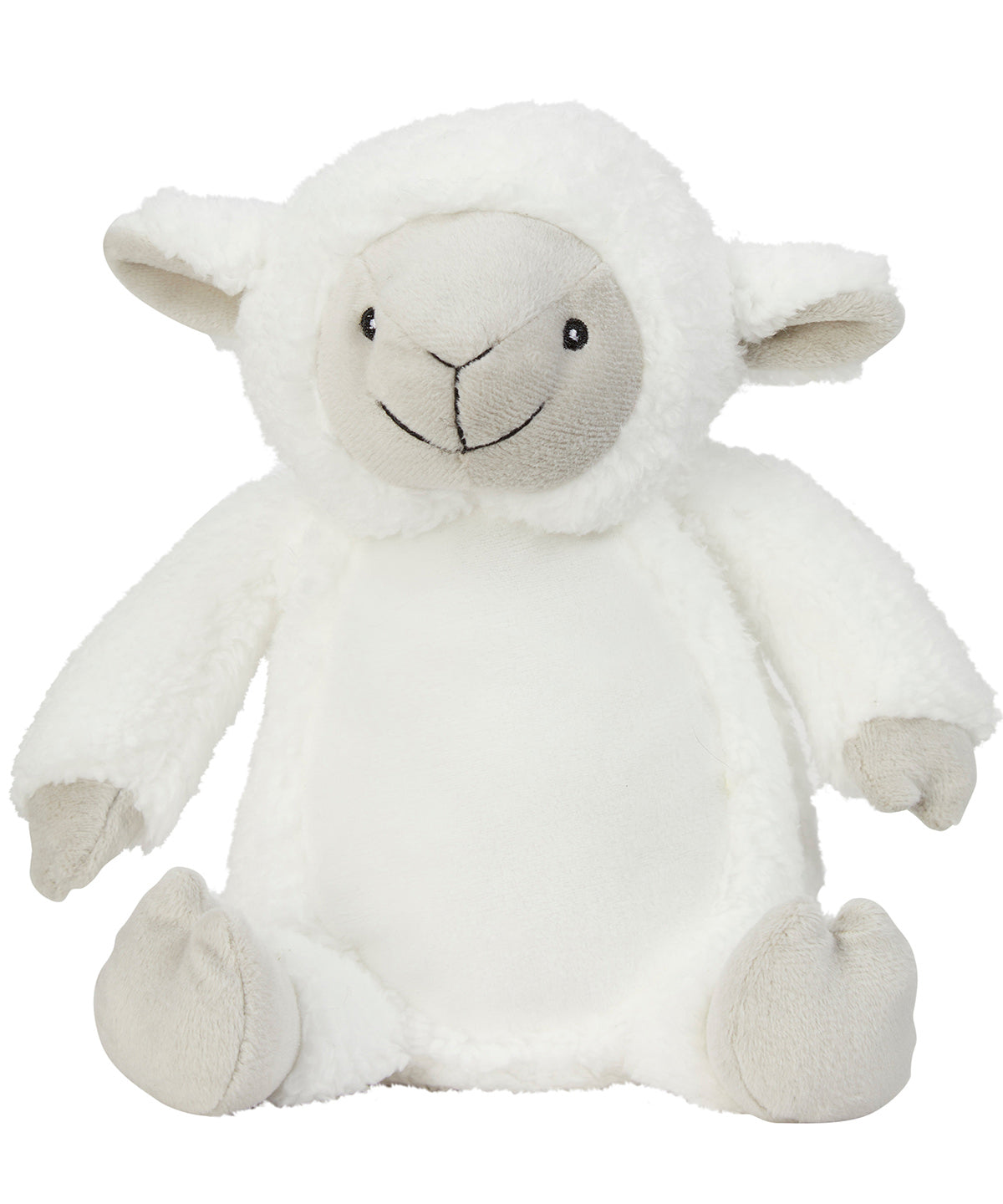Mumbles Printme mini teddy in Cream Lamb, front view