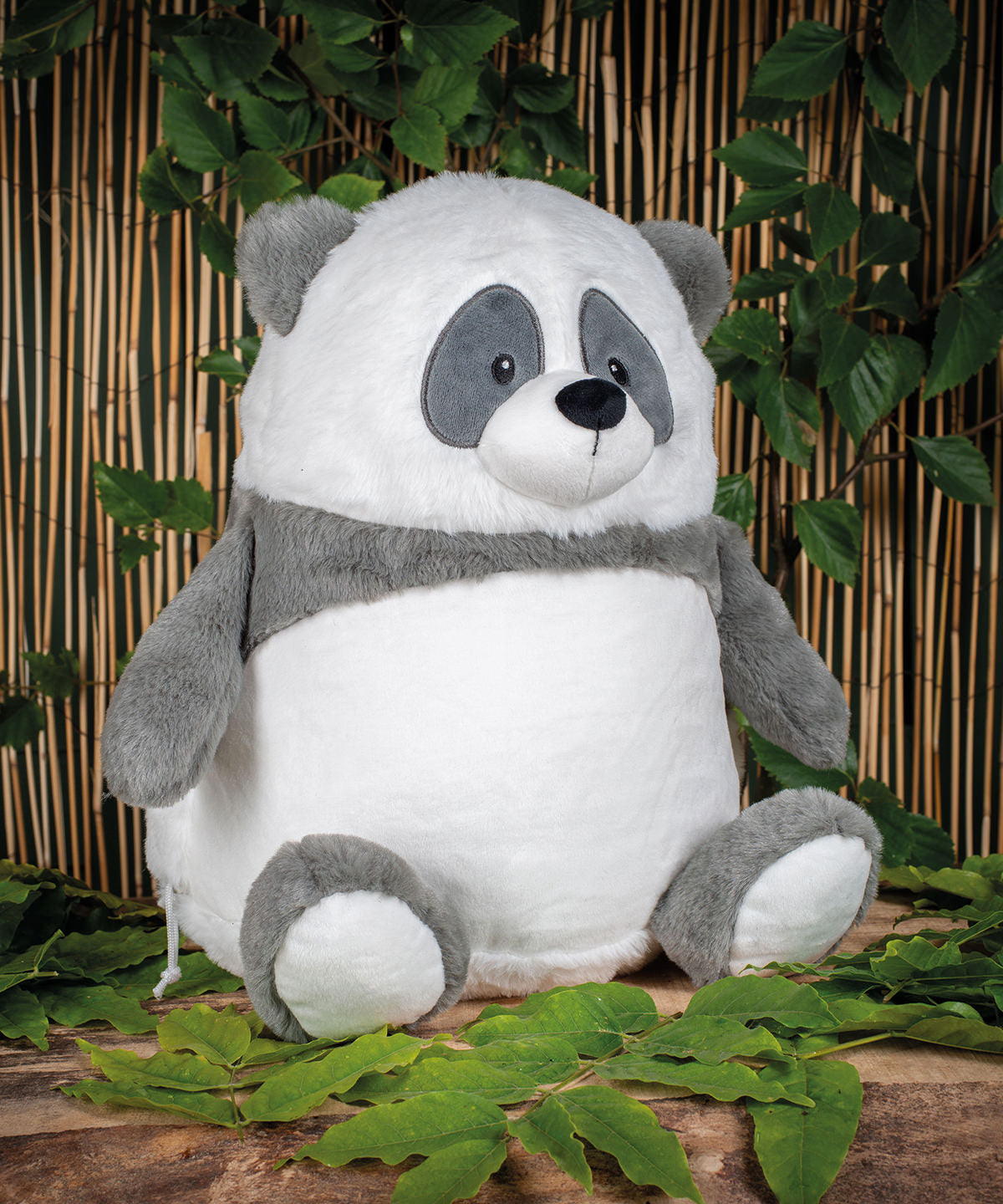 Mumbles Zippie panda in Grey/White, lifestyle photo