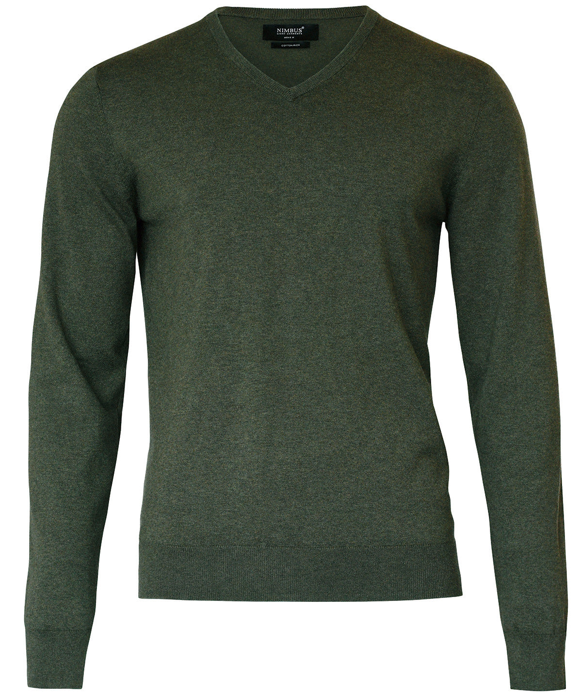 Nimbus Brighton – elegant v-neck knit in Olive Melange, front view