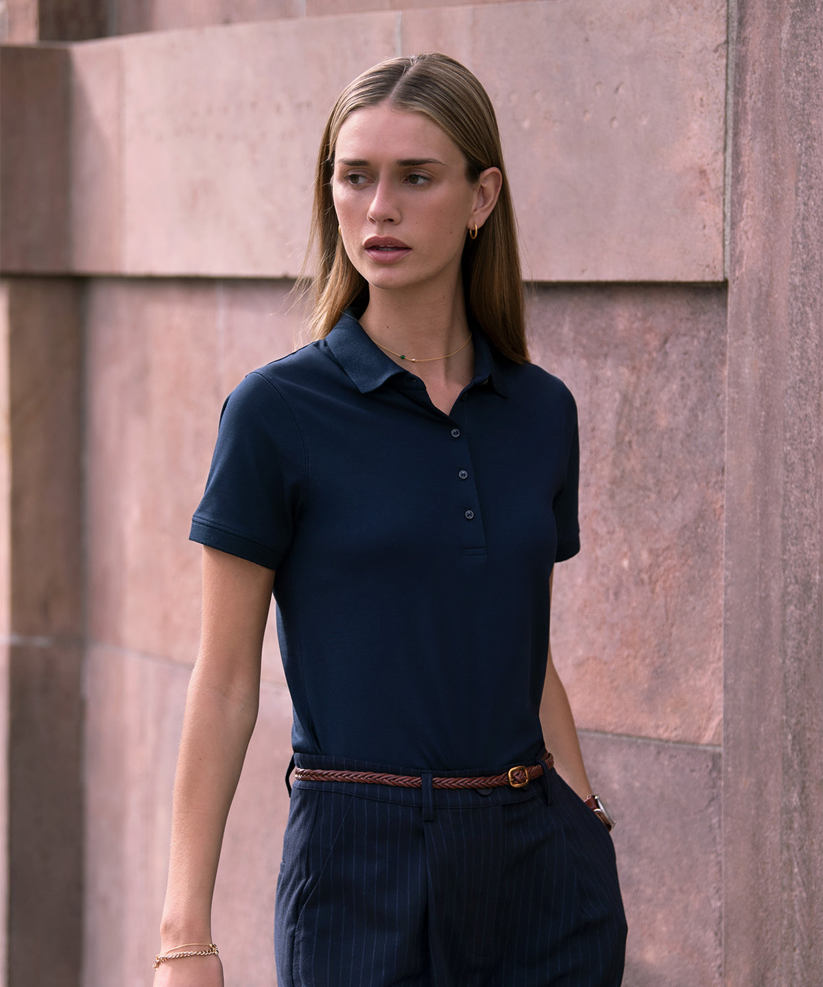 Nimbus Women’s Altavista – tri-blend deluxe polo, lifestyle photo