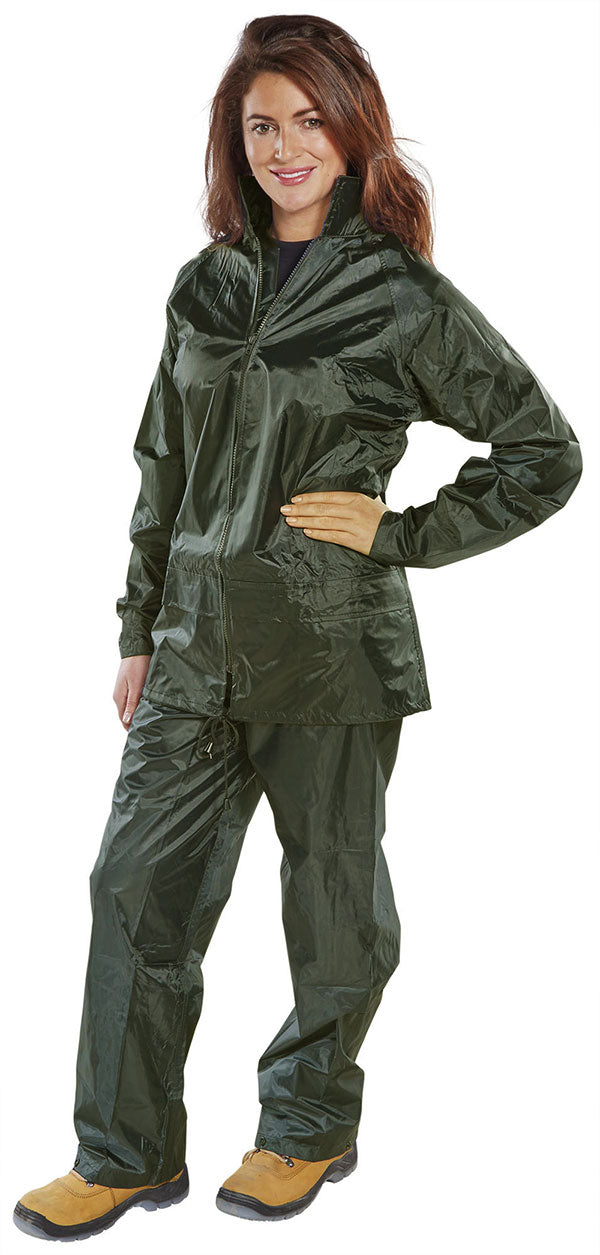 B-Dri Nylon Suit Olive Med, main product image