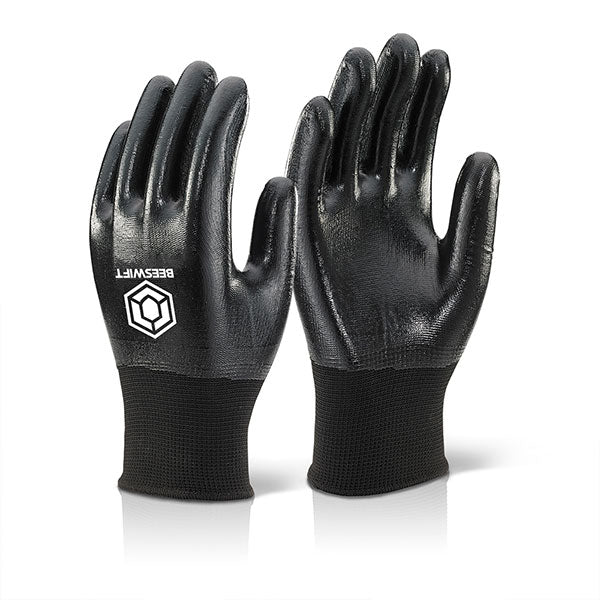 Click Beeswift Nitrile Fully Coated Polyester Gloves, main product image