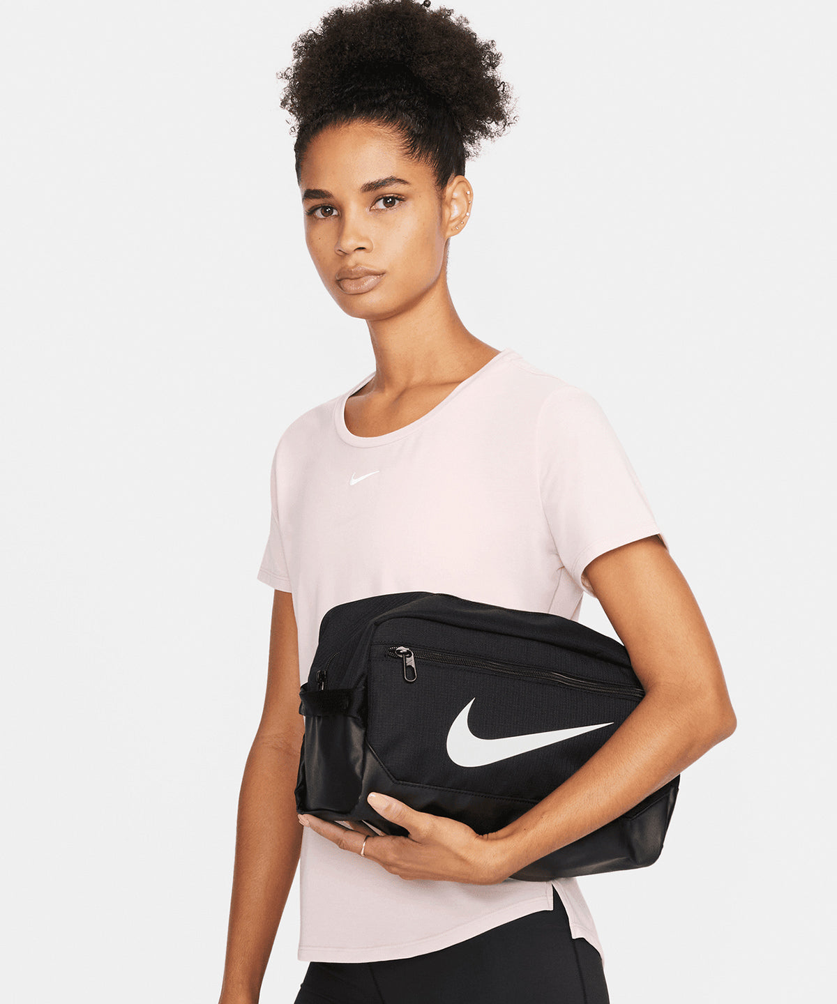 Nike Brasilia shoe bag 9.5 in Black/White, lifestyle photo