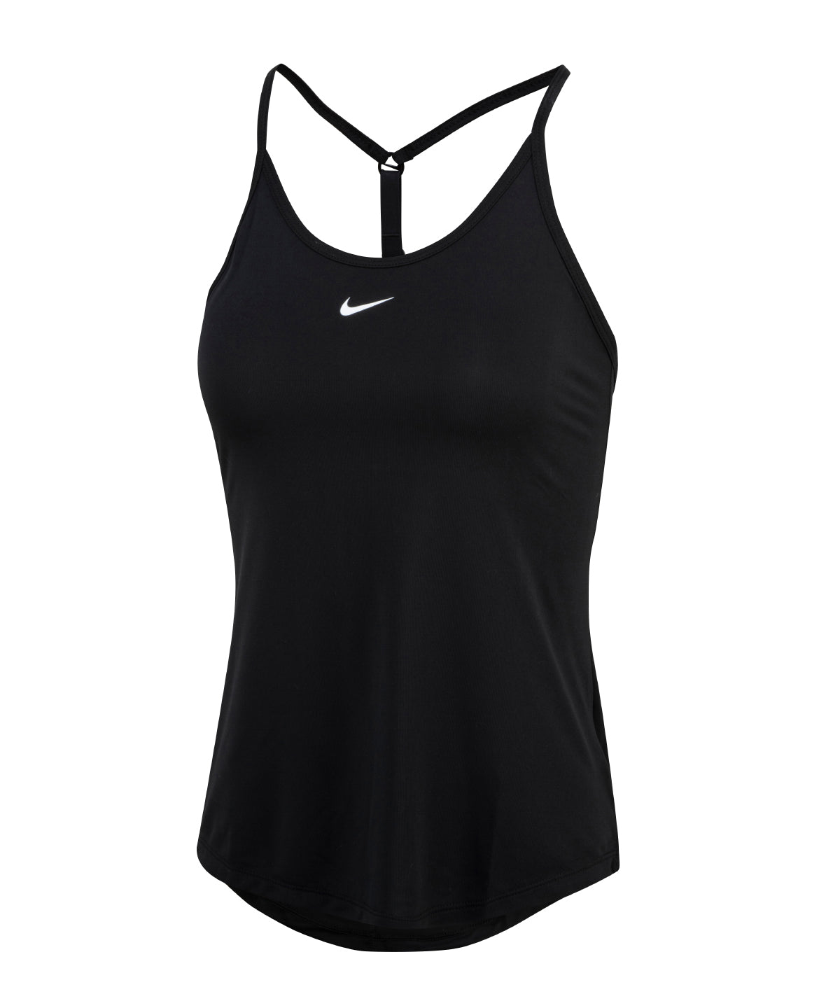 Nike Women’s One Dri-FIT Elastika standard fit tank in Black/White, front view