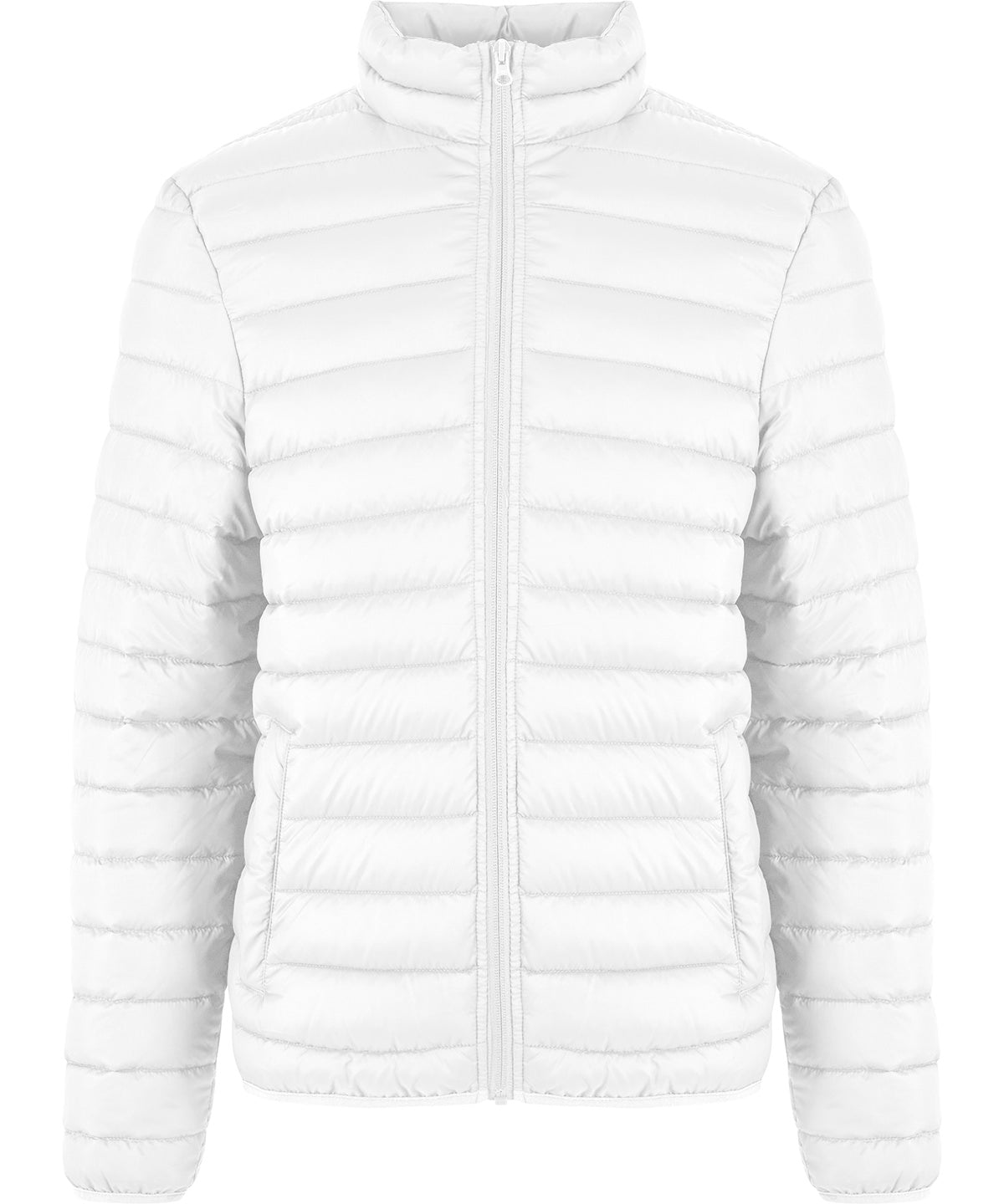 New Morning Studios Light puffer jacket in White, front view