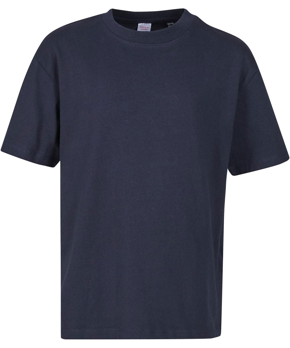 New Morning Studios Kids oversized tee in Navy, front view