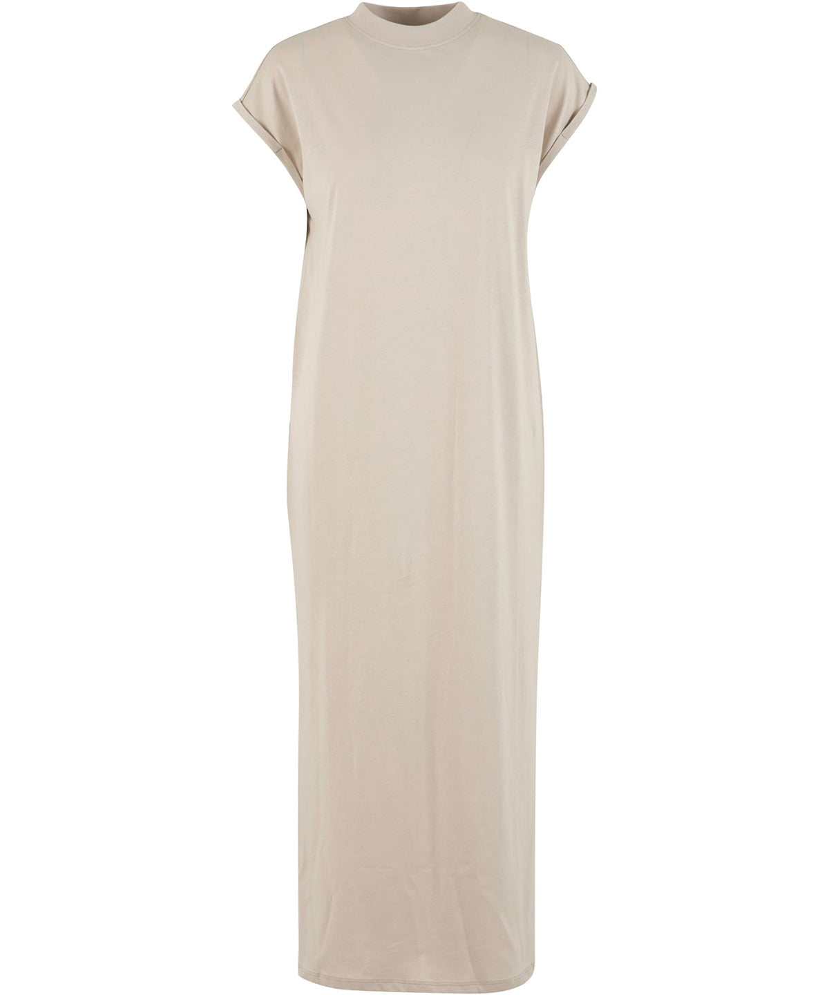 New Morning Studios Women’s long extended shoulder dress in Cloud, front view