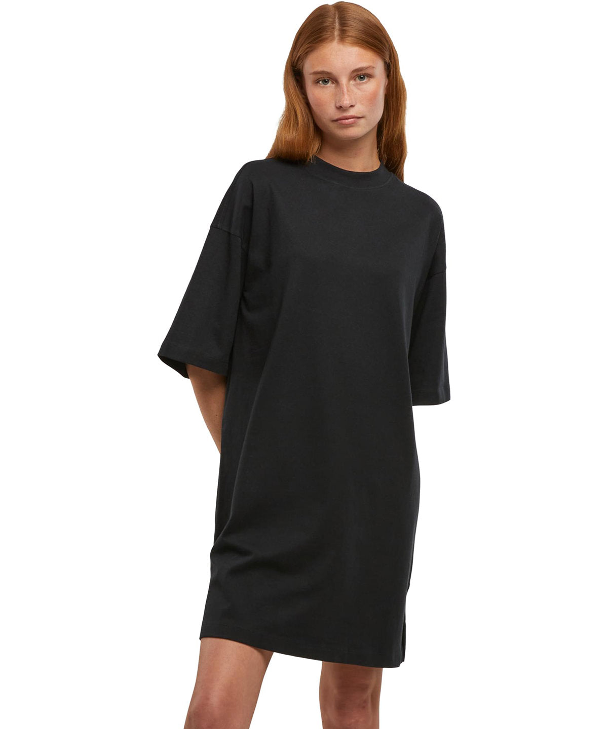 New Morning Studios Women’s heavy oversized tee dress, lifestyle photo