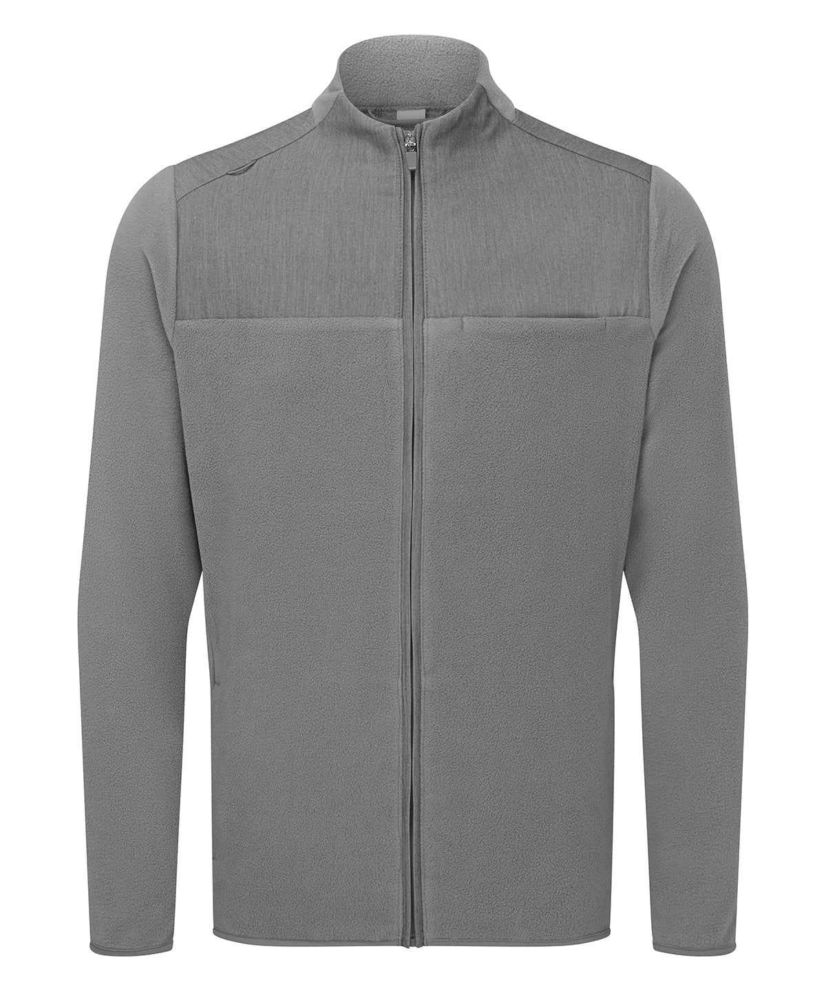 Onna by Premier 'Agility' men's panelled fleece jacket in Dynamo Grey, front view