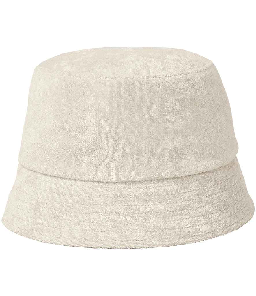 Native Spirit Terry Towel Bucket Hat in Ivory, front view