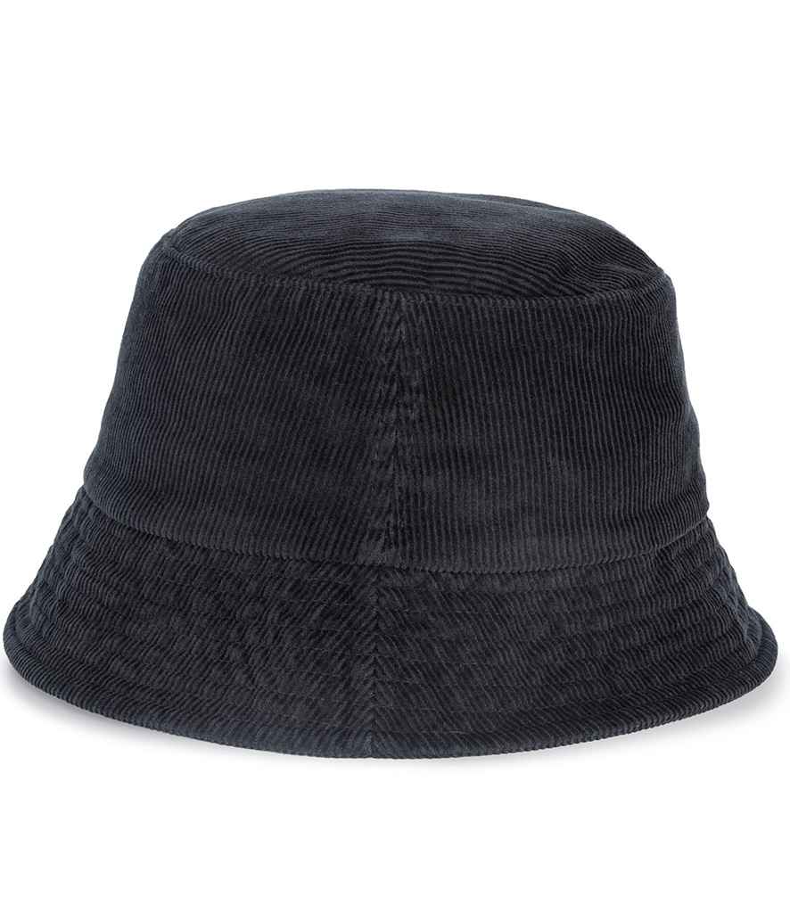 Native Spirit Corduroy Bucket Hat in Black, back view
