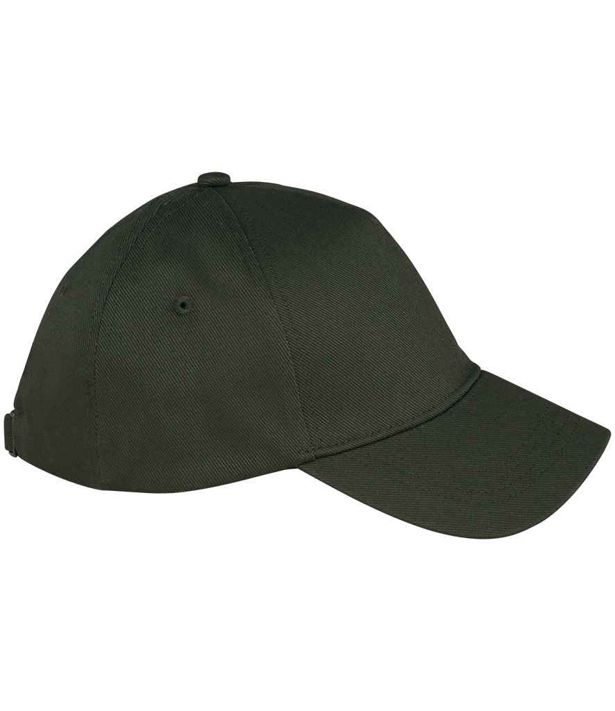 Native Spirit 5 Panel Cap in Organic Khaki, side view