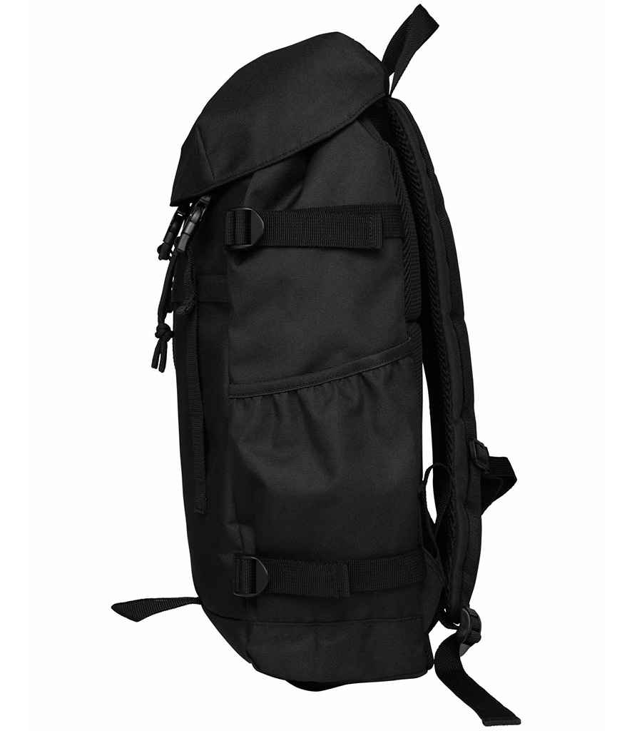 Native Spirit Unisex Backpack in Black, side view