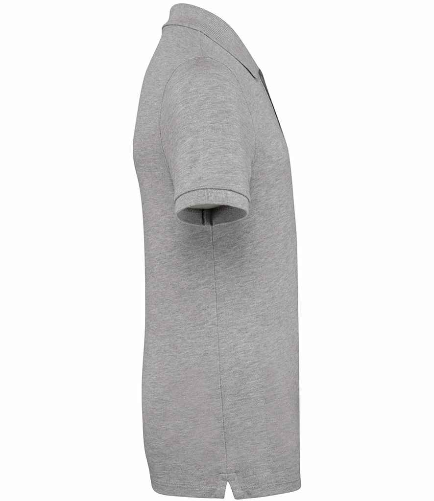 Native Spirit Kids Piqué Polo Shirt in Moon Grey Heather, side view
