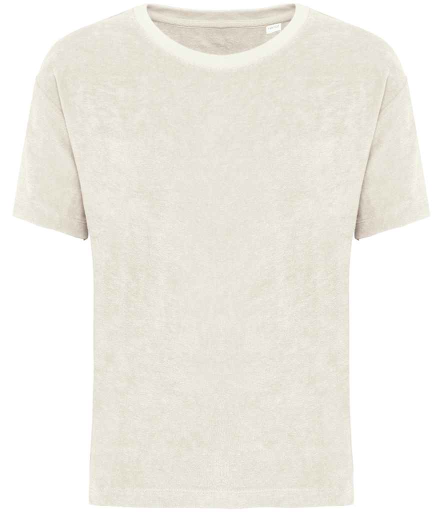 Native Spirit Kids Terry Towel T-Shirt in Ivory, front view