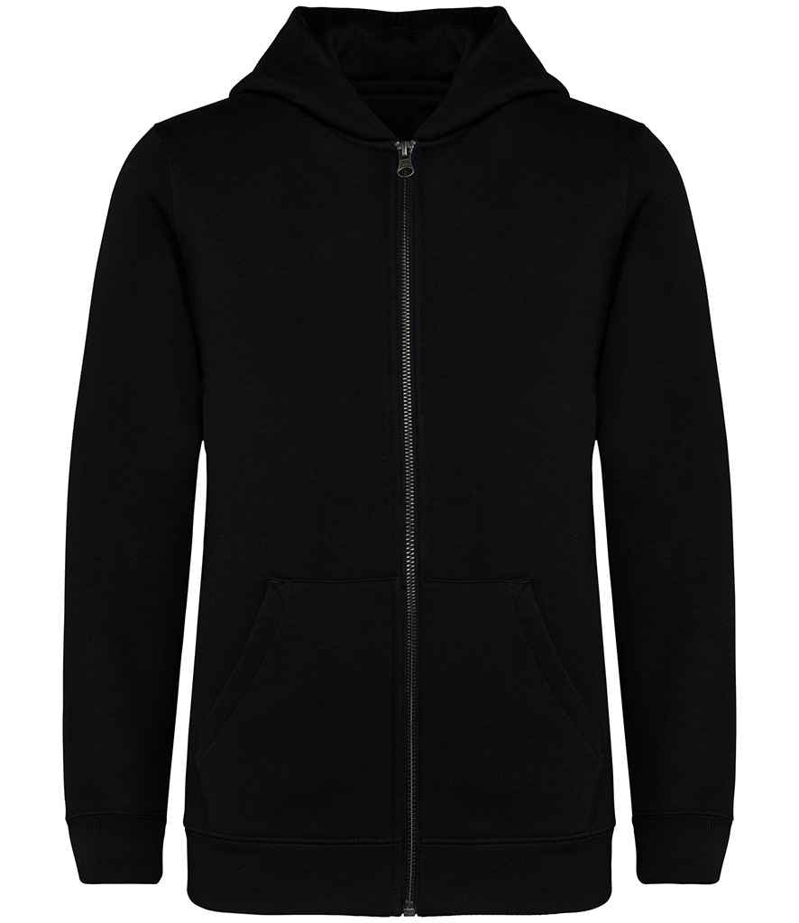 Native Spirit Kids Full Zip Hoodie in Black, front view