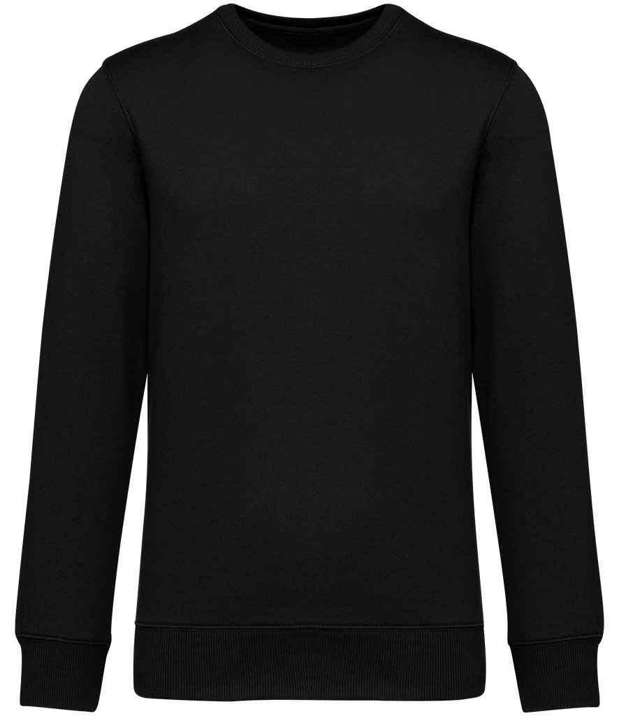 Native Spirit Unisex French Terry Crew Neck Sweatshirt in Black, front view