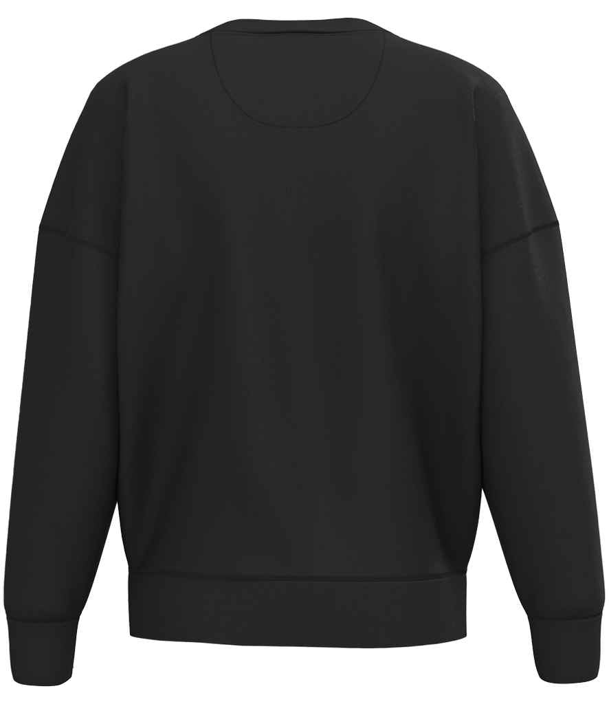 Native Spirit Ladies Crew Neck Sweatshirt in Black, back view