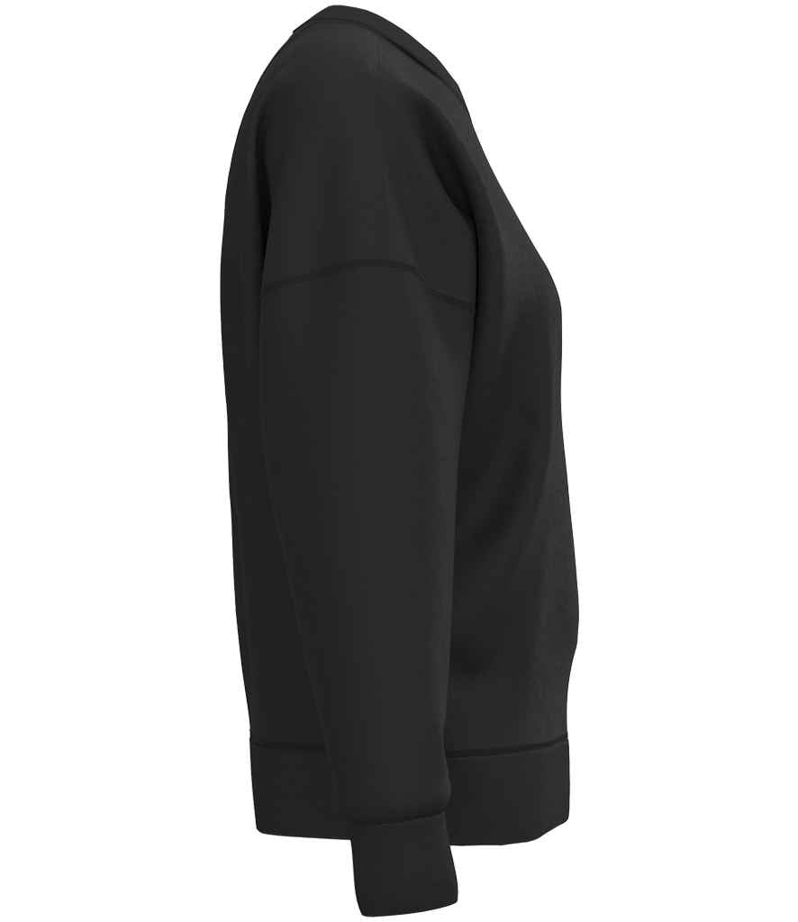 Native Spirit Ladies Crew Neck Sweatshirt in Black, side view